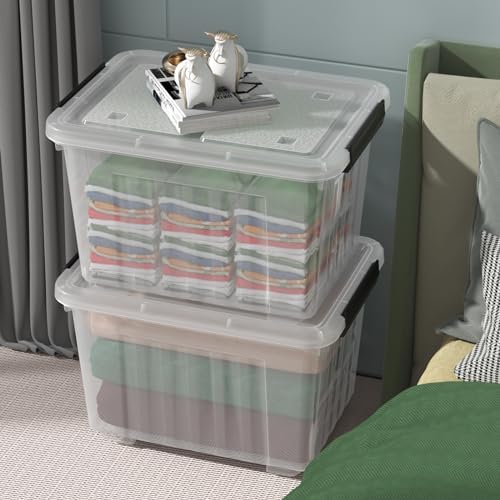 50 L Latching Storage Bins with Wheels, 4 Pack - Image 6