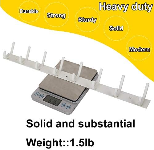 WEBI Coat Rack Wall Mount,8 Hooks,24" Long Coat Hooks Wall Mounted,Coat Hanger Wall,Hook Rack,Jacket Hooks for Hanging Coats,Hat,Clothes,White,2 Packs - Image 6