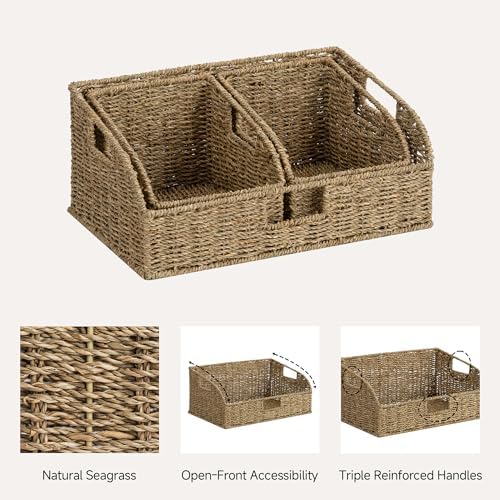 StorageWorks Seagrass Storage Baskets, Pantry Organizers and Storage,3-Pack - Image 3