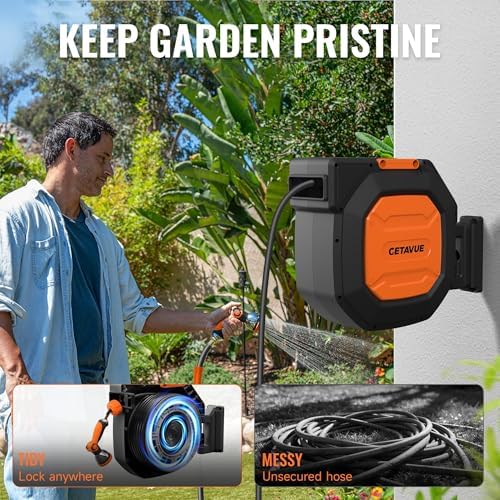 Retractable Garden Hose Reel 1/2 inch x 150 ft Wall Mounted - Image 3