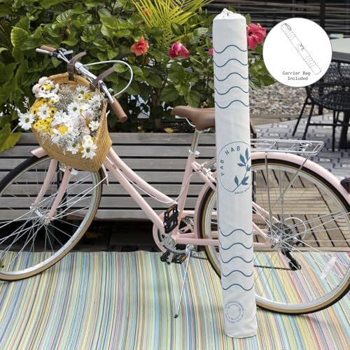 Fab Habitat Outdoor Rug - Waterproof, Fade Resistant, Crease-Free - Premium Recycled Plastic - Striped - Patio, Porch, Deck, Balcony - Cancun - Sunset - 5 x 8 ft - Image 6