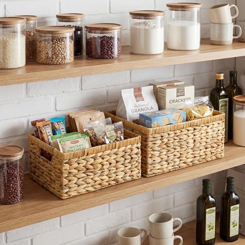 StorageWorks Wicker Storage Baskets for Shelves, Hyacinth Baskets, 2-Pack - Image 2