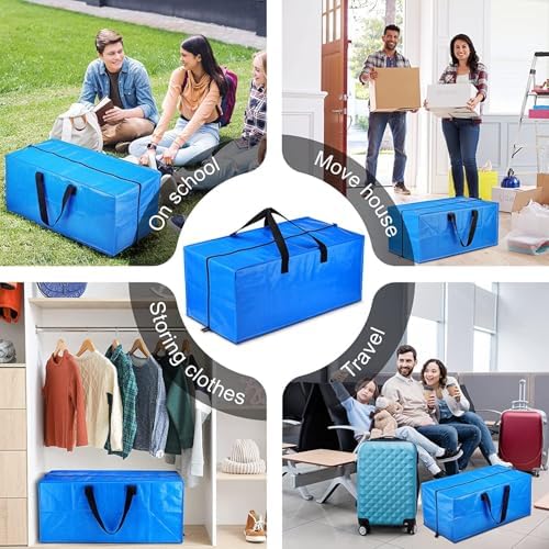 SGPAC Moving Bags Heavy Duty Extra Large with Backpack Straps,Extra Thick Storage Totes with Reinforced Handles for Space Saving,Moving Supplies & Moving Essentials,Alternative to Moving Box,8 Packs - Image 6