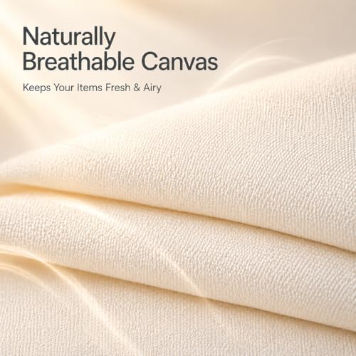 4 Pack Canvas Comforter Storage Bags for Clothes & King Comforters, Natural - Image 5
