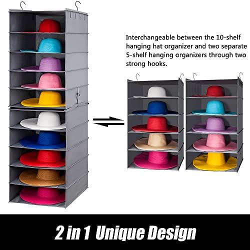 LADYBRO Wide Brim Hat Rack Big Hat Organizer Closet Large Hanging Storage - Image 4