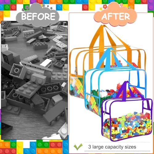 6 Colors Large, XL, XXL Toy Storage Bags with Labels Clear Toy Organizer - Image 5