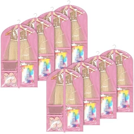 Univivi 40 Inch Dance Costume Garment Bags for Dancers, Pink, 8 Pack by Univivi