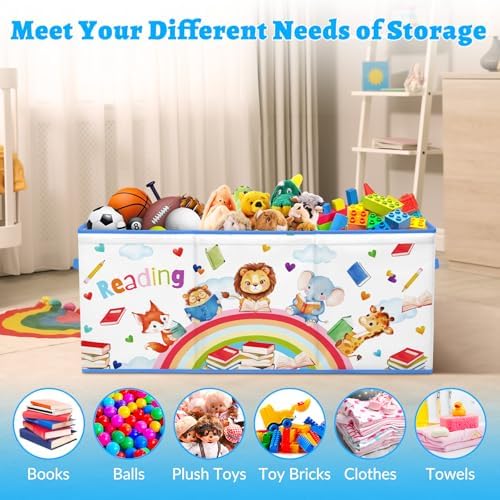 decalsweet Large Toy Box Collapsible Chest Organizer with Flip Lid for Kids - Image 4