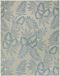 Gertmenian Indoor/Outdoor Kona Coast by Reyn Spooner Rug - 8x10 Large, Stain & UV Resistant, Ideal for Deck, Patio, Poolside Rooms - Palm Leaves, Teal Green Tan, 46675 by Gertmenian