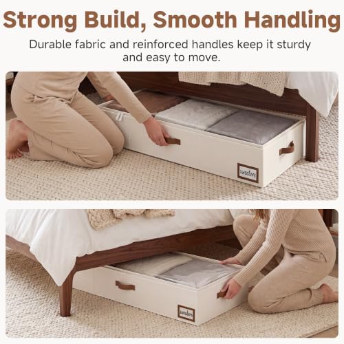 StorageWorks 7 Inch Low Profile Under Bed Storage Containers with Clear Lid - Image 4