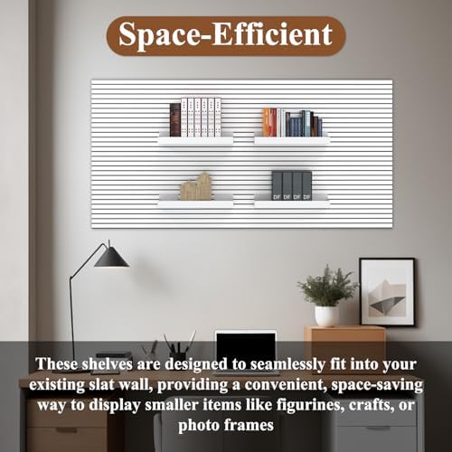 4 Pcs 16X8 Inch Slatwall Shelves, Heavy Duty Slatwall Baskets, Metal Slat Wall Shelves Accessories, Metal Retail Display for Storage and Organization, White - Image 4