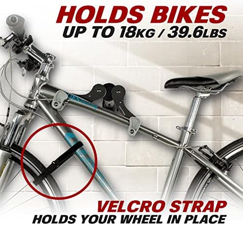 Ibera Bike Wall Mount - Adjustable Frame Holder & Soft Rubber Cradles - Garage Bike Rack for Road, MTB, Kids, Hybrid Bikes - Easy Installation & Space-Saving Design - Image 2