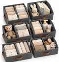 Closet Organizers Storage, Small Collapsible Bin 6pc, Dark Gray by HomeluxTheory