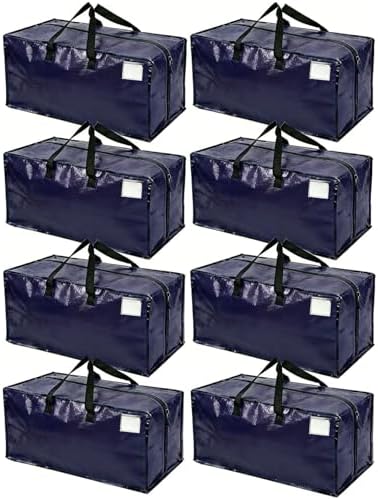 8 Pack Heavy Duty Moving Bags Extra Large Packing Bags, Navy Blue by Rhsiehve