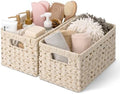 GRANNY SAYS White Wicker Baskets for Storage, Wicker Storage Baskets,2-Pack by GRANNYSAYS
