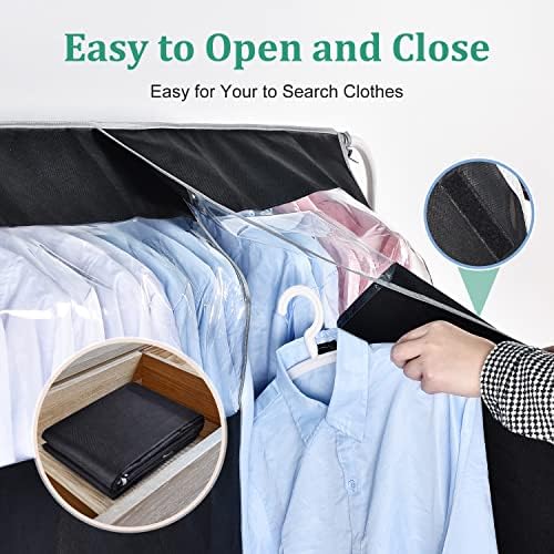 OTraki Clothes Rail with Cover, 120 x 150 cm, Long Dustproof Garment Bags, Business Garment Bag, Clothes Rails Cover, Dustproof for Suit, Coat, Dress, Jacket and Down Jacket - Image 5
