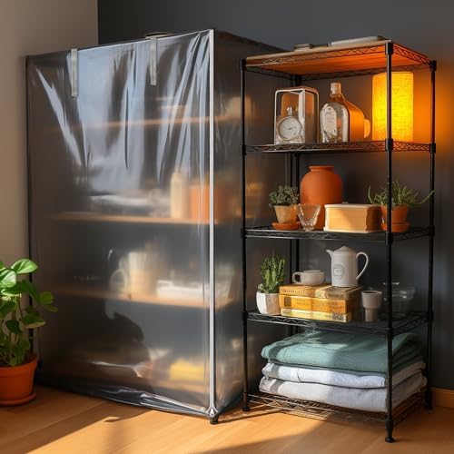 Frosted PVC Wire Shelf Cover 48 x 18 x 72 Inch Storage Rack Cover - Image 2