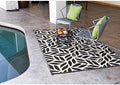 Stylish Camping 256091 6-feet by 9-feet Reversible Mat, Plastic Straw Rug, Large Floor Mat for Outdoors, RV, Patio, Backyard, Picnic, Beach, Camping - Leaf Mat (Black/Beige) by StylishCamping