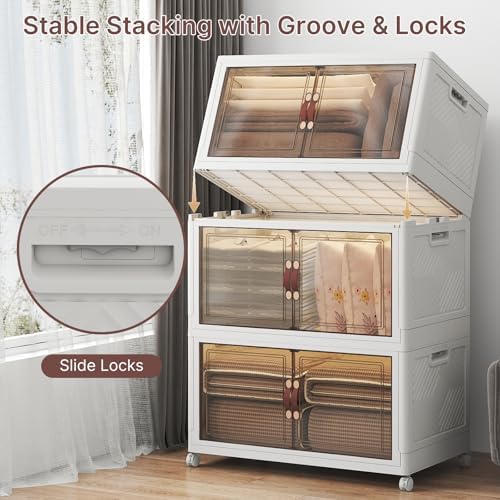 UAMFURI Stackable Storage Bins with Lids, 540QT Lockable Storage Cabinet - Image 2