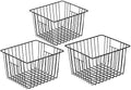 Slideep Wire Metal Basket Bin Storage Baskets Modern Farmhouse Food, Vegetable, Shampoo, Clothes, Fruits Storage Organizer Basket for Kitchen Pantry Bathroom Black 3 Packs by WelcometotheSlideep