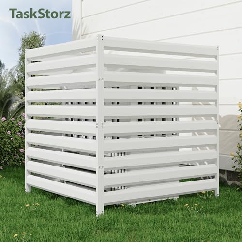 42" H x 38" W (3 Panels) Air Conditioner Fence Panels, Outdoor Privacy Screens, Pool Equipment Enclosure, Trash Can Screens Fence Kit for Outside Backyard Patio White - Image 2