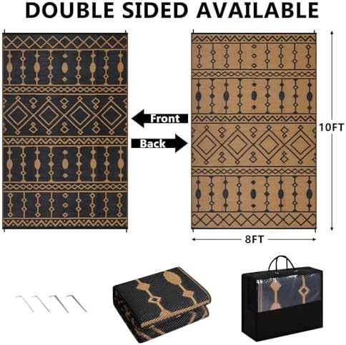 Acekool Patio Rug Outdoor Waterproof, 8x10FT Reversible Plastic Camping Mat - Image 2