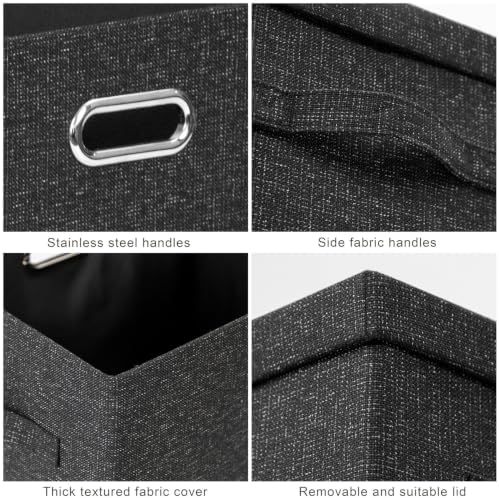 Storage Bins with Lids,Fabric Storage Bins with lids 16.3"x11.6"x10.9" - Image 7