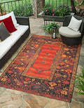 Unique Loom Outdoor Tribal Collection Area Rug - Quepos (5' 3" x 8' Rectangle, Multi/ Black) by UniqueLoom