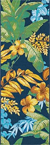 Unique Loom Outdoor Botanical Collection Area Rug - Calypso (2' x 6' 1" Runner, Multi/ Light Blue) - Image 4