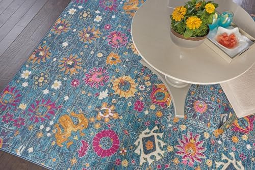 Nourison Home Passion Denim 6'7" x 9'6" Area -Rug, Boho, Moroccan, Bed Room, Living Room, Dining Room, Kitchen, Easy -Cleaning, Non Shedding, (7' x 10') - Image 3