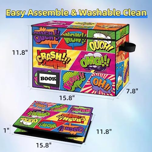 10 Pack Collection Comic Book Storage Boxes, Protector Organizer 15.8" X 7.8" X 11.8" Collapsible Short Box Holds 160-180 Comic Book Heavy Duty Bin Container Holder Shelf - Image 4