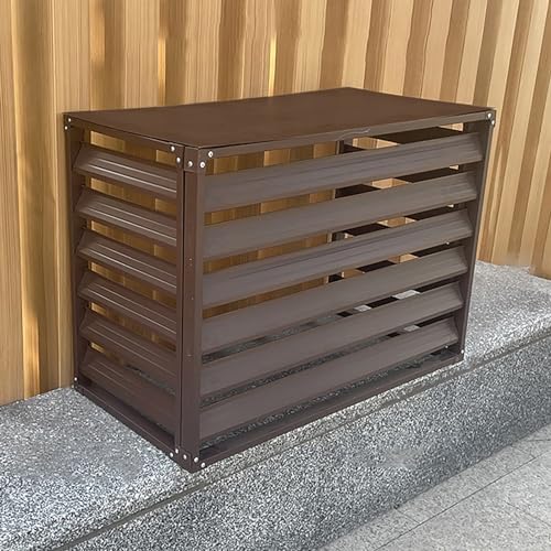 Outdoor Air Conditioner Cover Aluminum, All Weather Protective Cover, Trash Can Enclosure Freestanding Privacy Screen Fence Panels AC Unit Cover Flower Stand Condenser Pool Equipment Enclosure ( Color by KAXLDHH