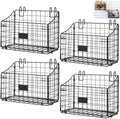 Blulu 4 Pcs Grid Wall Baskets, Wire with Hooks for Hanging, 11 x 8 x 6 Inch by Blulu