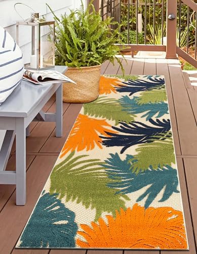 Rugshop Lucca Indoor/Outdoor Contemporary Patio Runner Rug Multi 2'7" x 12' by Rugshop