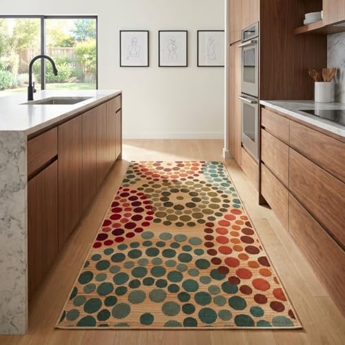 Unique Loom Outdoor Modern Collection Area Rug - Spark (2' 7" x 5' 3" Runner, Beige/ Burgundy) - Image 4