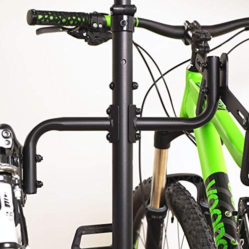 CyclingDeal Bike Vertical Freestanding Hanger Parking Rack - Fully Adjustable Gravity Storage Floor Stand - Safe & Secure for Hanging MTB Road Bicycles in Garage or Home - 4 Bikes Horizontal - Image 4