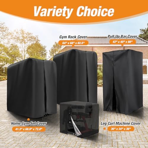 47"-110"W Squat Rack Cover with Waterproof Zipper for Gym Equipment - Image 3