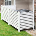YITAHOME 44" W X 44" H Air Conditioner Fence Privacy Screen, Outdoor Trash Can Enclosure with Metal Stakes, Vinyl Pool Equipment Enclosure (4 Panels, White) by YITAHOME