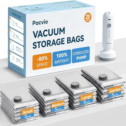 Large Vacuum Storage Bags, Airtight Space Saver with Pump, 20 Pack by Unknown