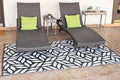 Stylish Camping 255081 5-feet by 8-feet Reversible Mat, Plastic Straw Rug, Large Floor Mat for Outdoors, RV, Patio, Backyard, Picnic, Beach, Camping - Leaf Mat (Black/Beige) by StylishCamping