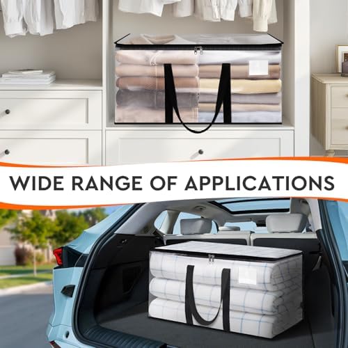 HomeHacks Large Moving Bags, Heavy Duty Clear Storage Bags, 8 Pack 125L - Image 4