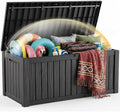 EFU Outdoor Storage Box 230 Gallon Deck Box, Waterproof Resin, Black by EFU