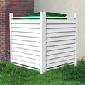 36" W X 45" H Reinforced White Vinyl Privacy Fence, Double Windproof Air Conditioner Fence Trash Can Fence, Louvered Vinyl Screen Panel Kit (2 Panels) by Qikdesign