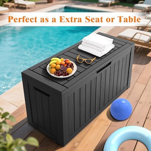 Outdoor Deck Storage Box, 75 Gallon Deck Box,Lockable Patio Storage Bench - Image 5