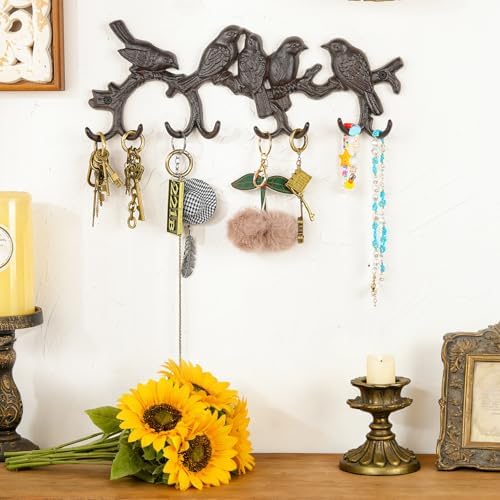 Sungmor Vintage Cast Iron Birds Coat Hook with 8 Hooks - Image 3
