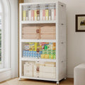 784QT Extra Large Stackable Storage Bins with Lids & Wheels & Door, by VNVTO