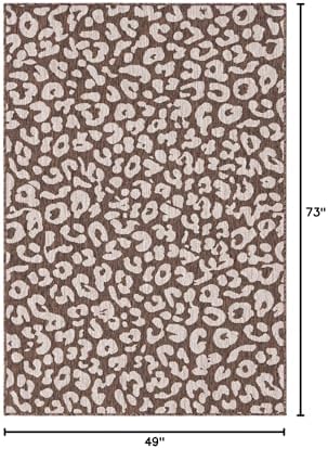 Unique Loom Outdoor Safari Collection Area Rug - Leopard (4' x 6' Rectangle Brown/Light Brown) - Image 2