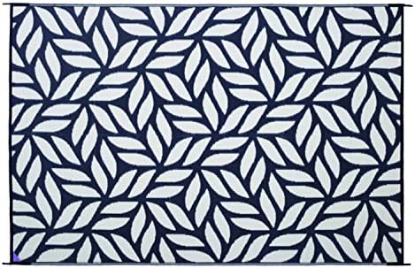 Stylish Camping 256091 6-feet by 9-feet Reversible Mat, Plastic Straw Rug, Large Floor Mat for Outdoors, RV, Patio, Backyard, Picnic, Beach, Camping - Leaf Mat (Black/Beige) - Image 6