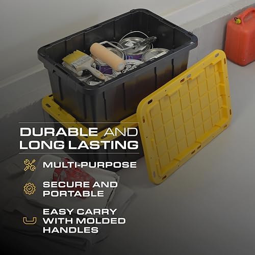 CX Heavy Duty 17-Gallon Stackable Plastic Storage Bins with Lids, 4 Pack - Image 4