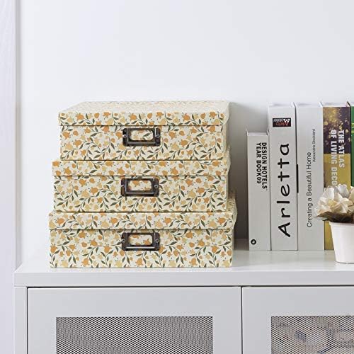 Soul & Lane - Keepsake Storage Boxes with Lids, Set of 3, Floral Dance - Image 2